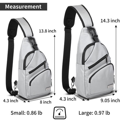 AMJ Crossbody Sling Bag Men Women, Casual Shoulder Backpack, Chest Daypack Satchel for Hiking Travel