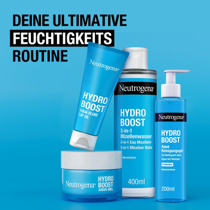 Neutrogena Hydro Boost Micellar Water, Effective Face Cleansing with Hyaluronic Acid, Gentle Makeup Remover, Moisturising Micellar Cleansing Water for All Skin Types (400 ml)