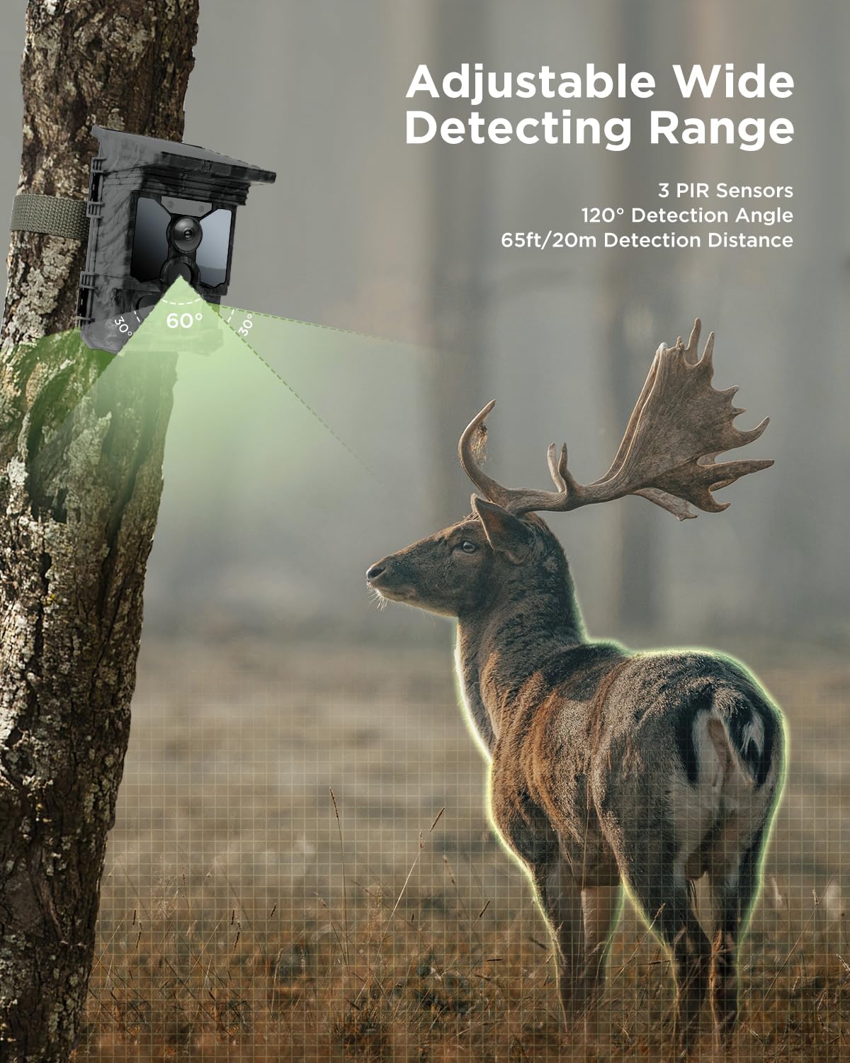 CEYOMUR 4K 30fps Solar Trail Camera, 46MP WiFi Trail Cam with Night Vision 0.1s Trigger Motion Activated with 32GB Memory Card, Game Camera with 120° Detection IP66 Waterproof for Wildlife Scouting
