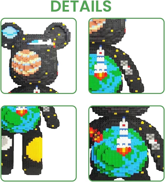 Fly The Space Bear Building Blocks (5800 PCS) 3D Micro Animal DIY Bear Building Blocks for Adults &amp Teenager Creative Toys Ideal Gift for Family &amp Friends