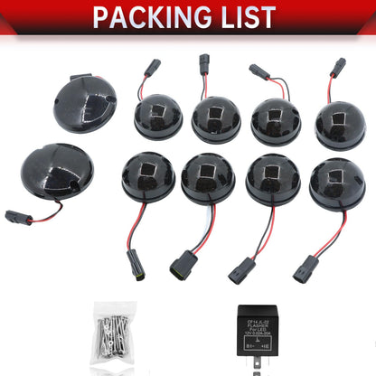 PLUSBEAM LED Upgraded Light Tail Light Kits, 10Pcs Led Indicator Light Compatible with Land Rover Defender 1990-2016 (Smoked Lens)