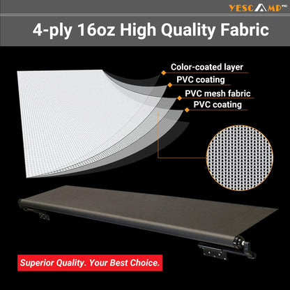 YESCAMP RV Slide Topper Awning Slide Out Awning Kit Cover Assembly,Modular Slideout Awning Protection for RV,5th Wheels,Travel Trailers and Motorhomes,Black,7'(6'7''Fabric)