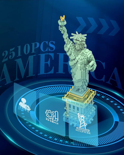 dOvOb Statue of Liberty Micro Mini Blocks Building Set (2510PCS) - Architectural Model Toys