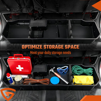GEARLAST Underseat Storage Compatible with Chevy Silverado/GMC Sierra 1500 2500 3500 2019-2025, Rear Under Seat Organizer Cargo Box, Upgraded Rear Under Seat Organizer Cargo Box