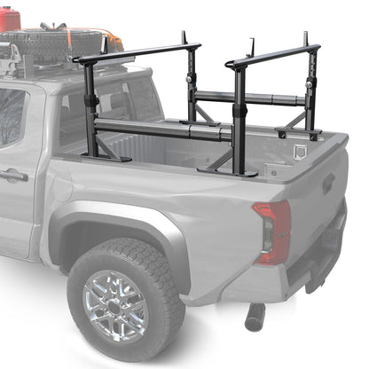 TRUMGETA Truck Bed Rack Fit for Toyota Tacoma & Jeep Gladiator with Bed Rails 900 LBS Load Adjustable Height 19"-25" Aluminum Ladder Rack with Side Bars