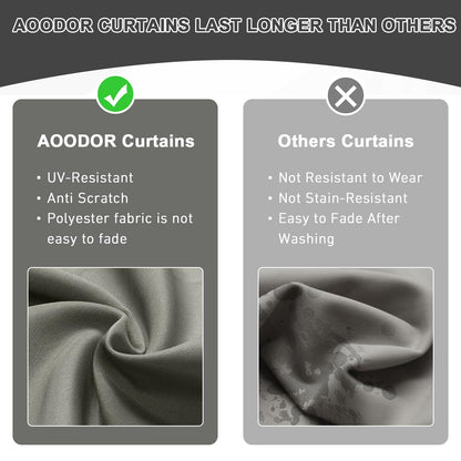 Aoodor 10x12 ft Outdoor Gazebo Curtains, 4 Panels Waterproof Privacy Sidewall Replacement with Zipper for Patio Pergola and Canopy, Gray