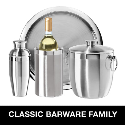OGGI Double Wall Stainless Steel Ice Bucket - Insulated Ice Bucket with Elegant Steel Lid, Classic Handles Tongs - Great for Home Bar, Chilling Beer, Champagne and Wine - 3 qt (Pack of 3)
