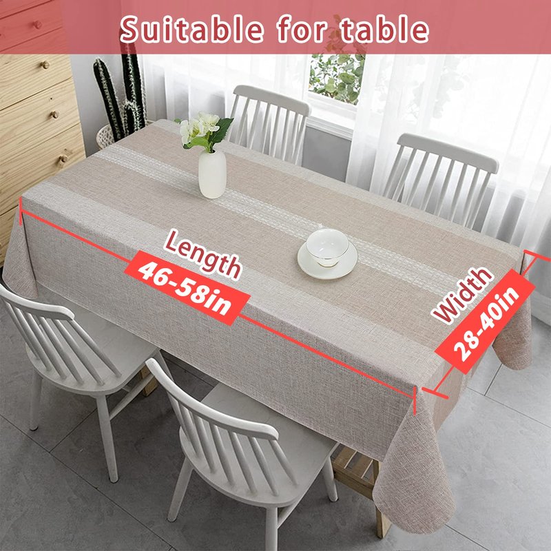 Vonabem 100% Waterproof Rectangle PVC Tablecloths, Vinyl Tablecloth with Flannel Backing, Wipeable Plastic Table Cover for Dinning, Picnic, Indoor and Outdoor(Brown, 52"x70")