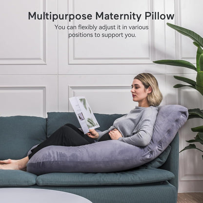 Momcozy Pregnancy Pillow - Cooling Comfort for Hot Sleepers | Soft and Supportive Design