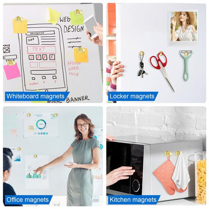 LOVIMAG Fridge Magnets 40Pcs Refrigerator Whiteboard Small Strong Magnet Classroom Kitchen Accessories Decorative Locker Set Decor Must Haves Office Calendar Refrigerador Magnetic Cute Crafts Gold