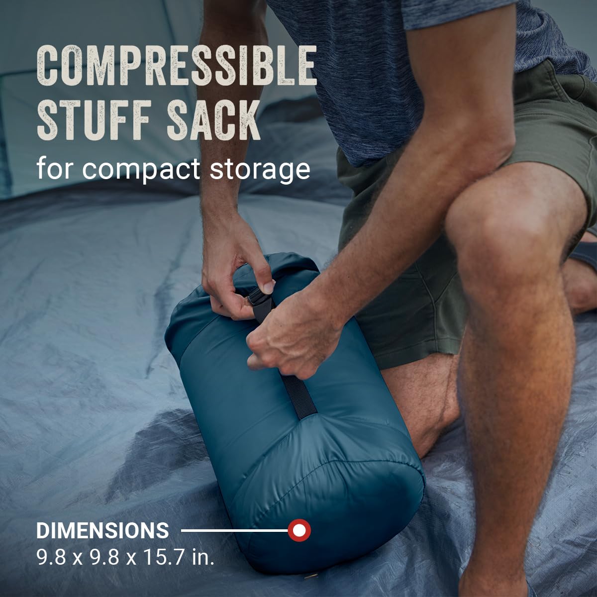 Coleman Kompact 20°F/30°F/40°F Sleeping Bag, Cool-Weather Adult Sleeping Bag with Heat Retention, Stuff Sack, & Snag-Free Zipper, Great for Camping, Sleepovers, Guests & More