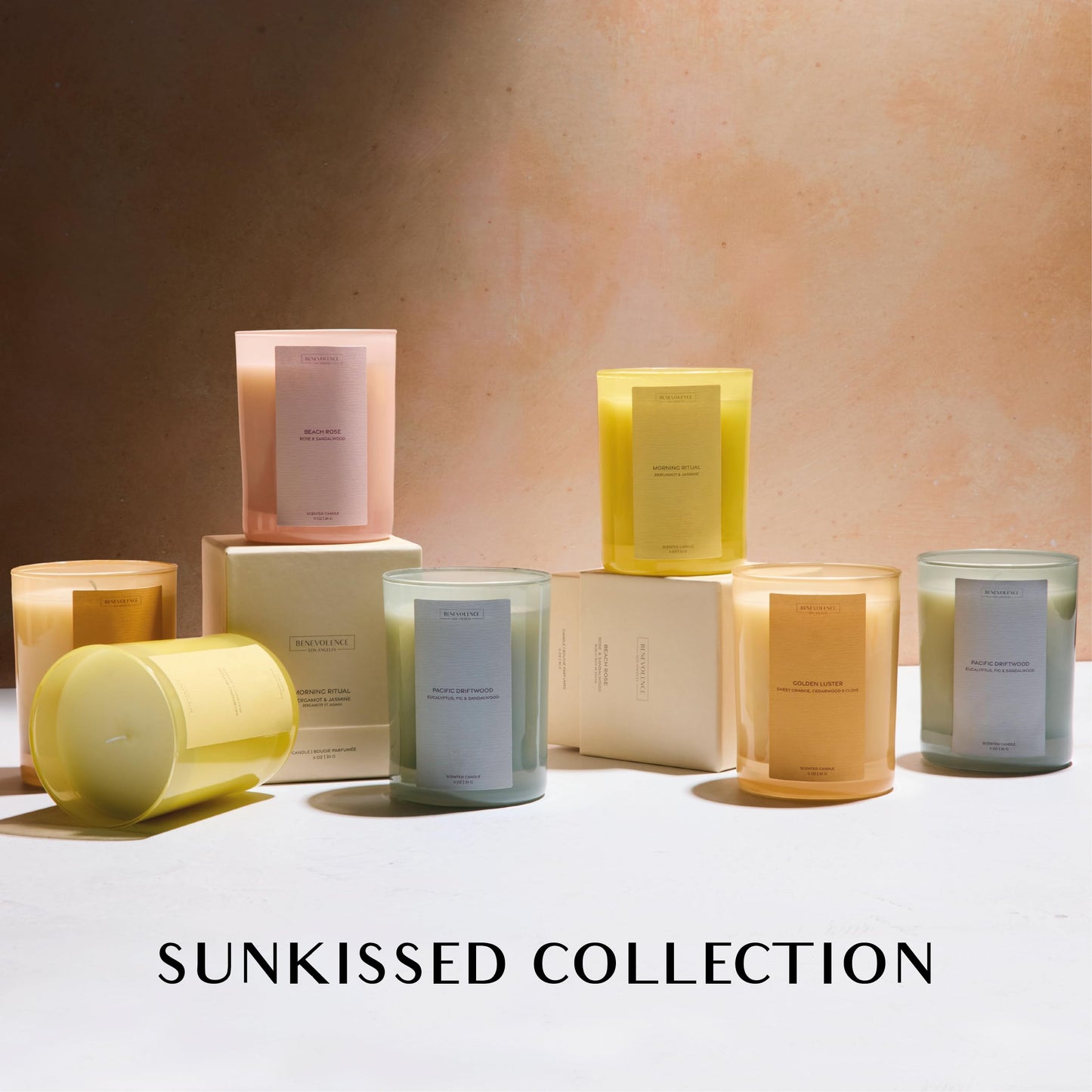 Bergamot & Jasmine Scented Candle | 11oz, 60 Hour Burn | Natural Soy Wax, Cotton Wick | Soy Scented Candles for Home | Benevolence LA Sun-Kissed Collection - Morning Ritual