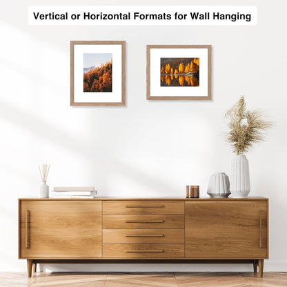 Rustic Brown 8x10 Picture Frame by [Brand Name] - Versatile Wall Hanging & Tabletop Display with 5x7 Mat