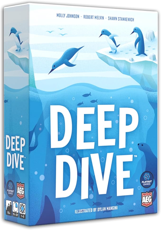 AEG &amp Flatout Games | Deep Dive - A Push Your Luck Game for the Whole Family | From the Creators of Point Salad | Easy to Learn | Quick to Play | Adorable Penguin Meeples | Ages 10+ | 1-6 Players