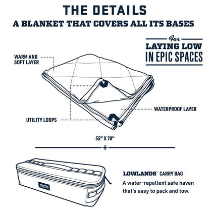 YETI Lowlands Blanket, Multi-Use Blanket with Travel Bag, Alpine Yellow