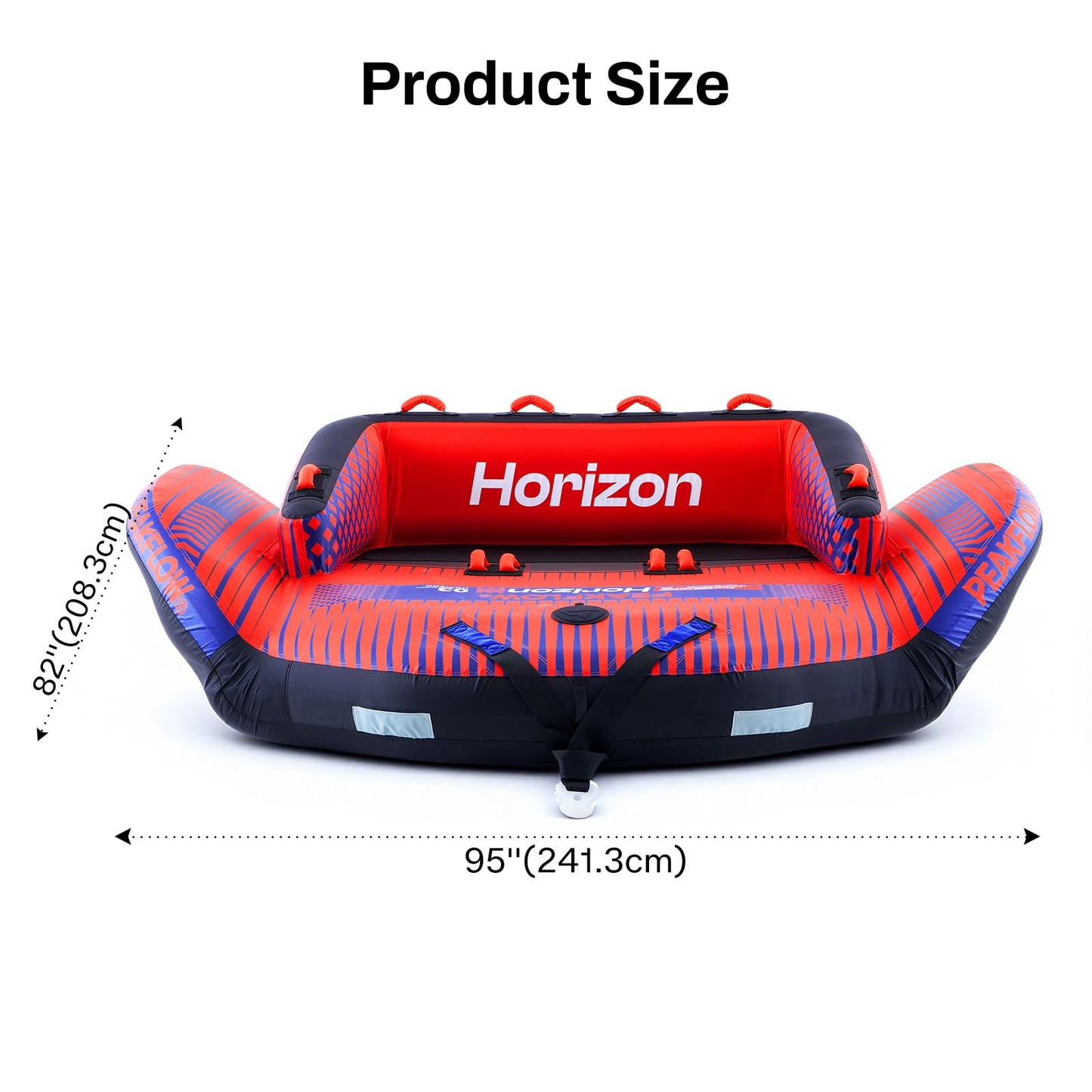 PEAKFLOW Towable Tube,Boat Tube,Extra Wide Stable Sofa Tube for 3 Persons,Heavy Duty 840D Nylon & 30-Gauge PVC,Perfect for Kids & Adults Lake Fun,Tubes for Boating,82x95Inches Inflated,Horizon Series