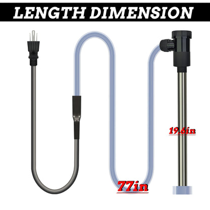 JHAOHEATE 3000W 240V Immersion Water Heater with Temp Control & WiFi Timer – Portable Submersible Heater for Baptistry, Above-Ground Pool, Spa, Inflatable Pool, Baptismal Pool, Bathtub & Hot Tub