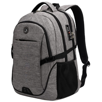 SHRRADOO Anti Theft Laptop Backpack Travel Backpacks with usb Charging Port for Women Men High School College Backpack Computer Bag Fits 17 Inch Laptop,Black