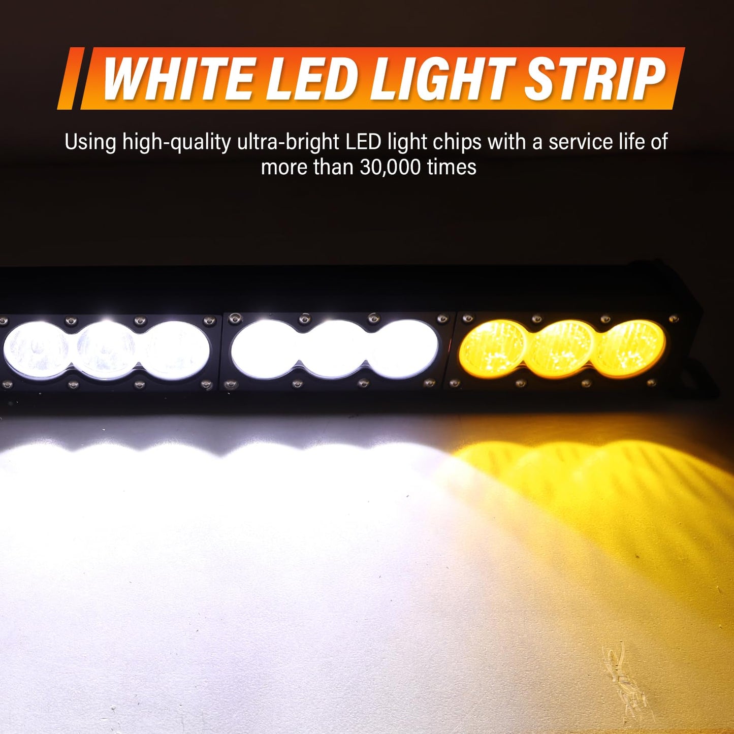 Willpower 54 inch LED Light Bar Single Row Dual Color 300W Off Road Light Bar White Amber Combo LED Work Light Truck UTV 4x4 Cars SUVs ATVs Boats Fog Driving Light with Wiring Harness kit