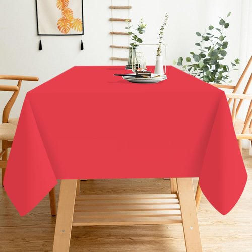 FALIZIFU 2 Pack Red Plastic Tablecloth Disposable Table Covers Red Rectangle Tablecloth for Party Baby Shower Wedding Birthday Table Cloth Disposable