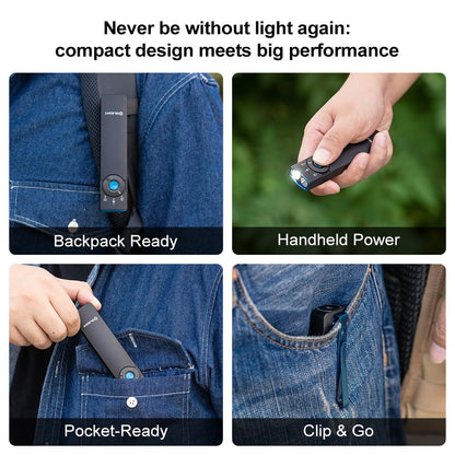 OLIGHT Arkfeld Pro Rechargeable EDC Flat Flashlight with UV and White LED Combo, 1300 Lumens Portable Pocket Lights for Outdoors Emergency Working (Black CW)