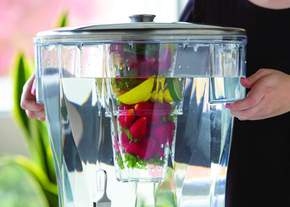 Service Ideas CBDRT5SS Beverage Dispenser with Infuser Tube, Stainless Steel and Plastic, NSF, 5 Gallon, Brushed