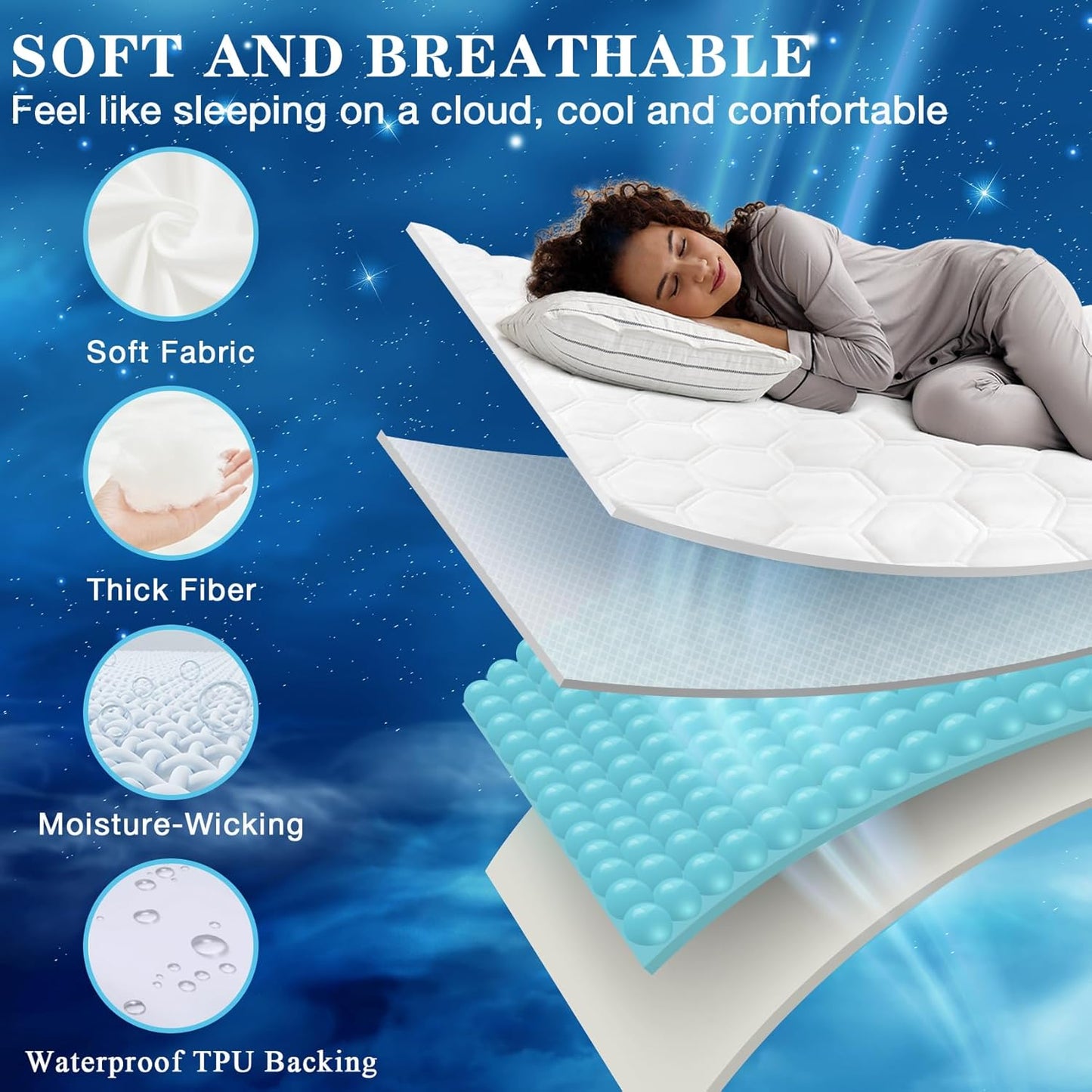 Skiennix Twin Mattress Protector - Waterproof & Hypoallergenic Bed Cover | Soft, Washable Quilted Pad with Deep Pockets up to 21 Inches
