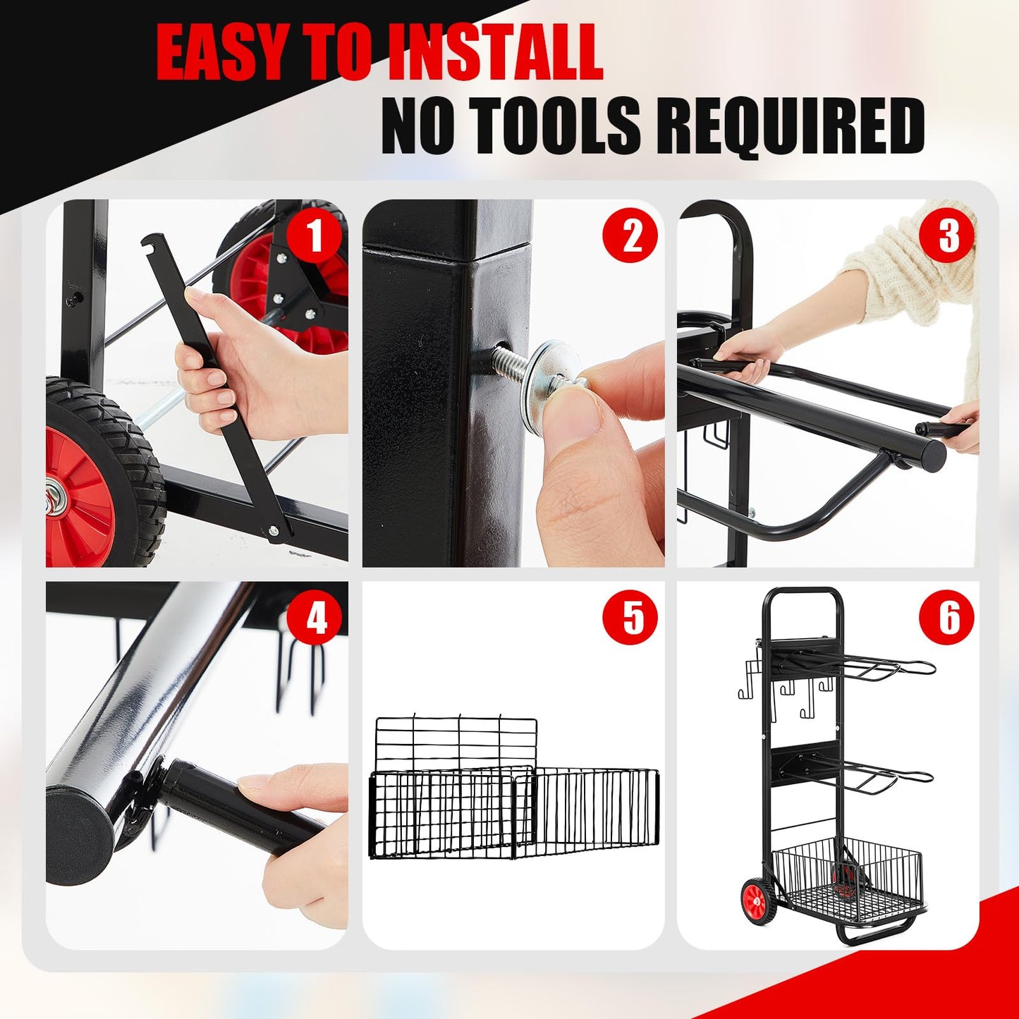 DaisyInner Rolling Saddle Cart with Wheel, Heavy Duty Saddle Rack Dolly Horse Equipment Cart Foldable Horse Tack for Storage Moving Organize Transport Supplies(Removable Rack)