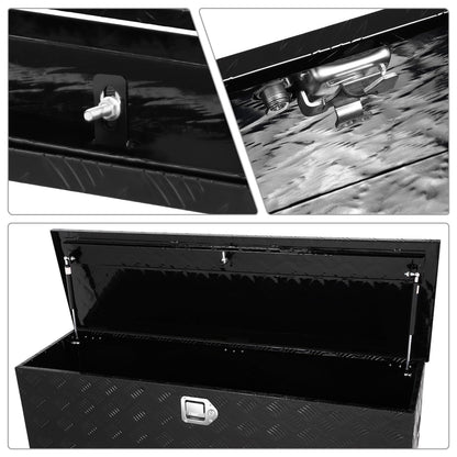 DNA MOTORING Truck Tool Box Lockable Storage Box, Truck Bed Tool Box Truck Bed Organizer Aluminum Truck Tool Boxes for Bed of Truck, w/Lock & Keys, 47"L X 15" W X 15" H Black, TBOX-T5-001-BK