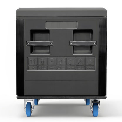 Diandian Cable Trunk Road Case with Wheels and Divider, 44" x 22" x 24" Stackable Heavy Duty ATA Rolling Utility Road Case, for Pro Audio & DJ Equipment Storage, Transport for Touring with Casters