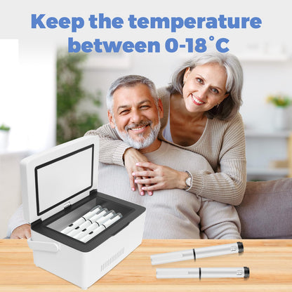 Electric Insulin Cooler Travel Case Box, Insulin Fridge Portable Insulin Refrigerator, Diabetic Travel Case, TSA Approved Battery Powered, 32℉-64℉Temperature Control LCD Display
