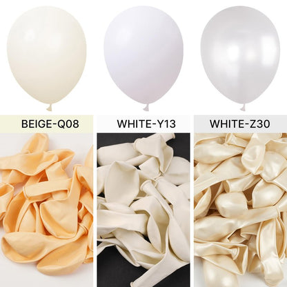 PartyWoo White Balloons 155pcs Different Sizes Pack of 18 12 10 5 Inch Matte White Latex Balloon Arch Kit Garland for Wedding Bridal Graduation Baby Shower Birthday Party Decorations White-Y13