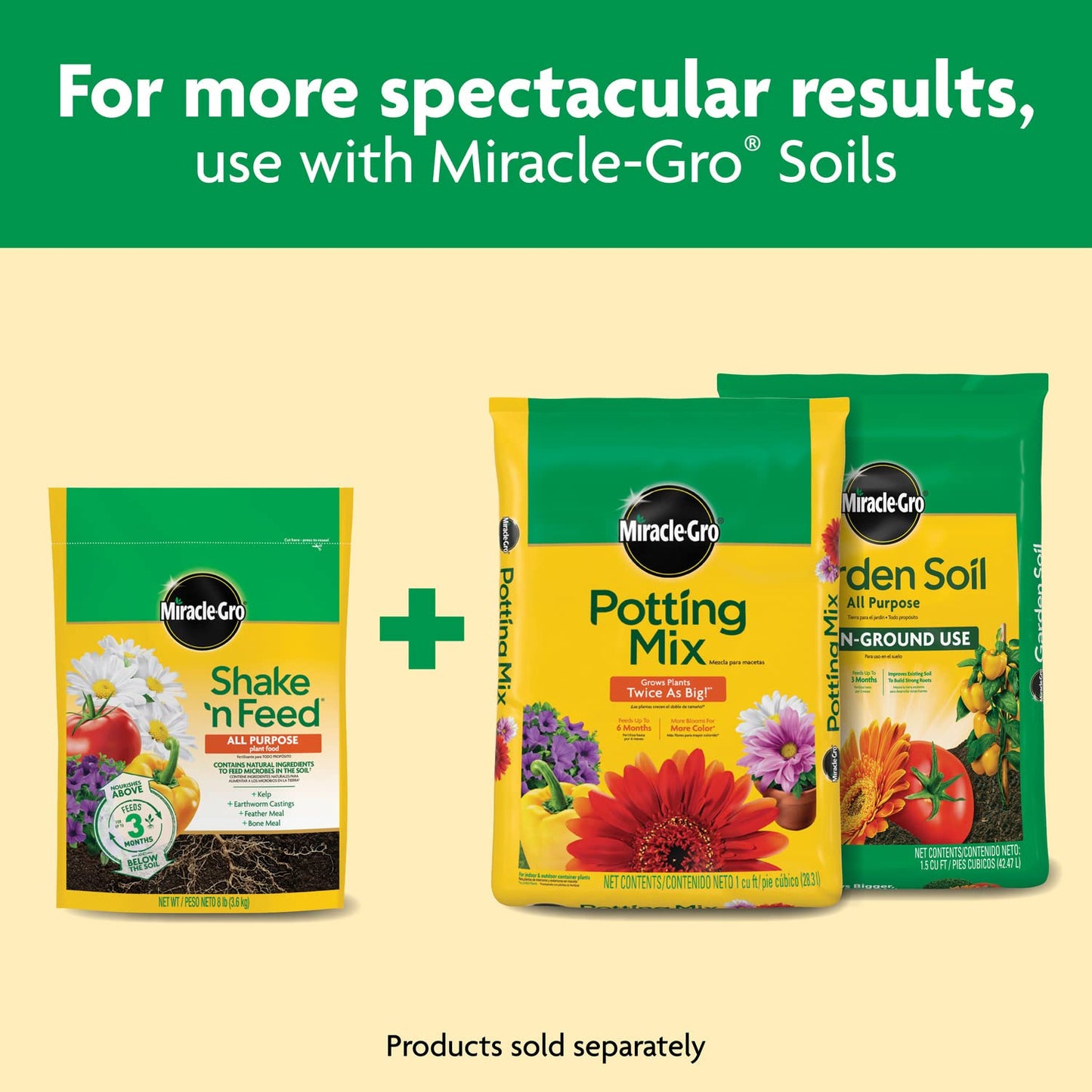 Miracle-Gro Shake 'N Feed All Purpose Plant Food - 8 lbs for Indoor & Outdoor Plants, Feeds for 3 Months