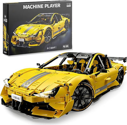 PIKARO Sports Race Car Building Set for Adults &amp Boys 2143 Pieces 1:10 MOC Collectible Model Car Kit for Display Racing DIY Kit Toy Set Birthday Gift for Kids Teens Ages 8-14 12-16