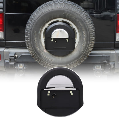 Spare Tire License Plate Frame for Hummer H2 2003-2009 Accessories, Back Spare Wheel Stowage Cover Tag Holder, Rear License Plate Mount Bracket Replacement OEM: 25782333 (Matt Black+Silver)