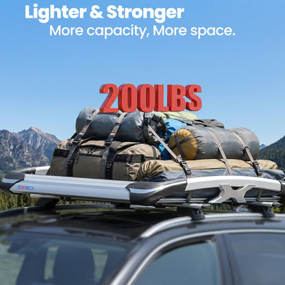 Roof Basket,Anti-Rust Aluminum Roof Basket,Universal Rooftop Cargo Carrier,Suitable for roof Racks, Equipped with crossbars,63"x43"x6",250lb Supports,Large Version (Silver)