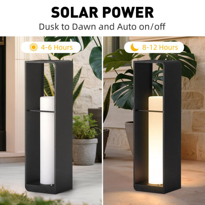 Linkmoon Outdoor Lights for Patio, IP65 Solar Lanterns Outdoor Waterproof, 3000K LED Path Lights, Outside Floor Lamp Solar Powered, Dusk to Dawn Landscape Lighting for Deck Garden Yard Backyard Porch