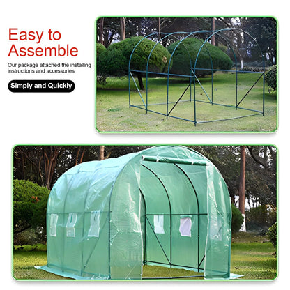 Greenhouse Walk-in Green House Greenhouse Kit with Observation Windows for Outdoor Plants Growing,Green Houses for Outside (L10'xW7'xH7')