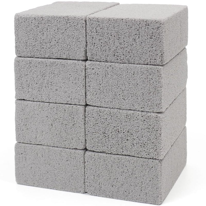Non Scratch BBQ Grill Stone Cleaning Block Griddle Brick Oven Stone Scrubber Blackstone Cleaner, 8 Pack GrayMagic Stone for Removing Stains，Cleaning Flat Top Cookers，Toilet，Pool，Exfoliation Dead Skin