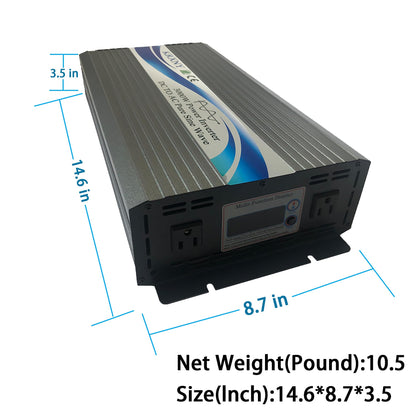 KRXNY 3000W Off Grid Pure Sine Wave Power Inverter 24V DC to 110V 120V AC with LCD Display for RV Camping Truck Home Solar