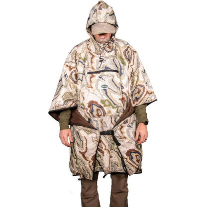 Mueller Insulated Multi-Purpose Poncho, Emergency Blanket and Sleeping Bag Survival and Camping Gear (Country Camo)