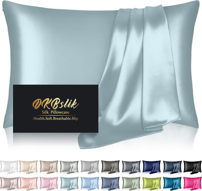Mulberry Silk Pillowcase - Standard Size Cooling & Anti-Acne | Navy Blue with Hidden Zipper