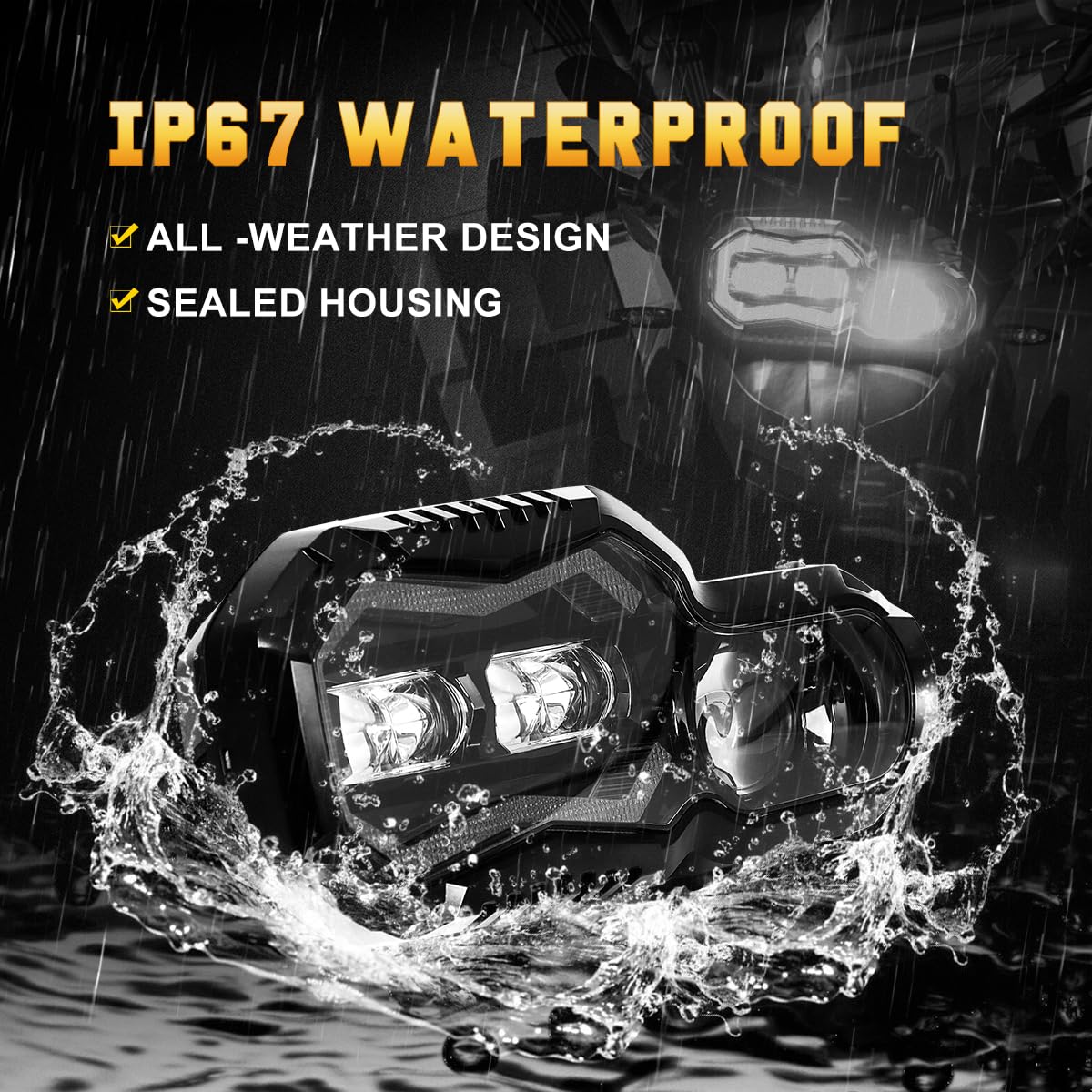 M MIBAHE LED Headlight High Low Beam with DRL LED Headlight Assembly Compatible with BMW F800GS F800GS Adventure F700GS F650GS