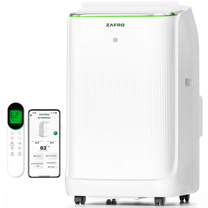 ZAFRO Smart Inverter Portable Air Conditioners, 16000 BTU (12000 BTU SACC) Dual Hose Portable AC Unit with Energy Saving/Ultra Quiet(38dB Upgraded)/Drainage-free Cool/APP/Remote for Multi-Scenario Use