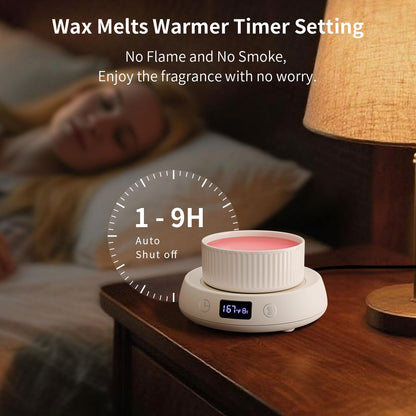 Lyty Wax Melt Warmer 3-in-1 Candle Warmer, Electric Scented Wax Melter Fragrance Wax Cube Burner for Home Bedroom Office, 8H Auto Shut Off 3 Temperature Setting (White)