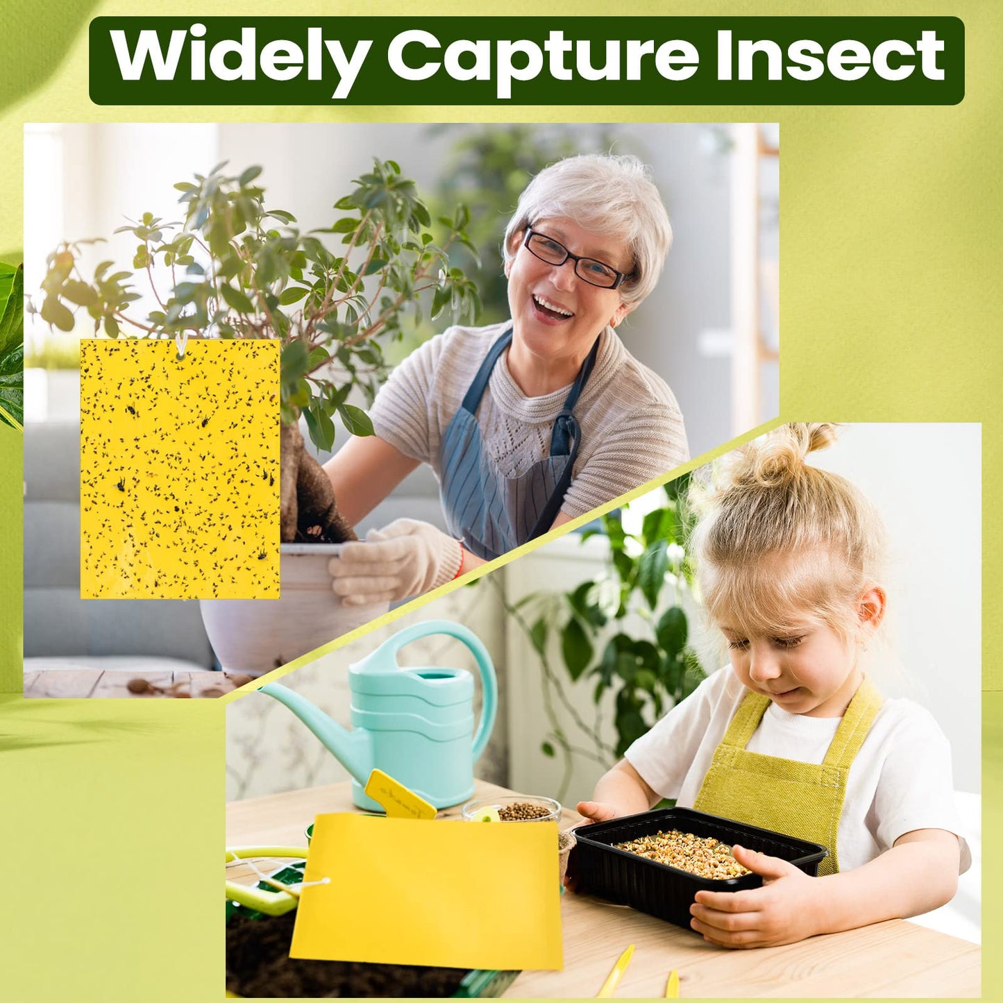 Qualirey 900 Pcs 6x8 Inch Yellow Sticky Traps for Gnats, Dual-Sided Sticky Gnat Traps for Indoor Outdoor, Fly Catcher for Fungus Gnats, Fruit Flies, Whiteflies– Bulk Pack with Twist Ties