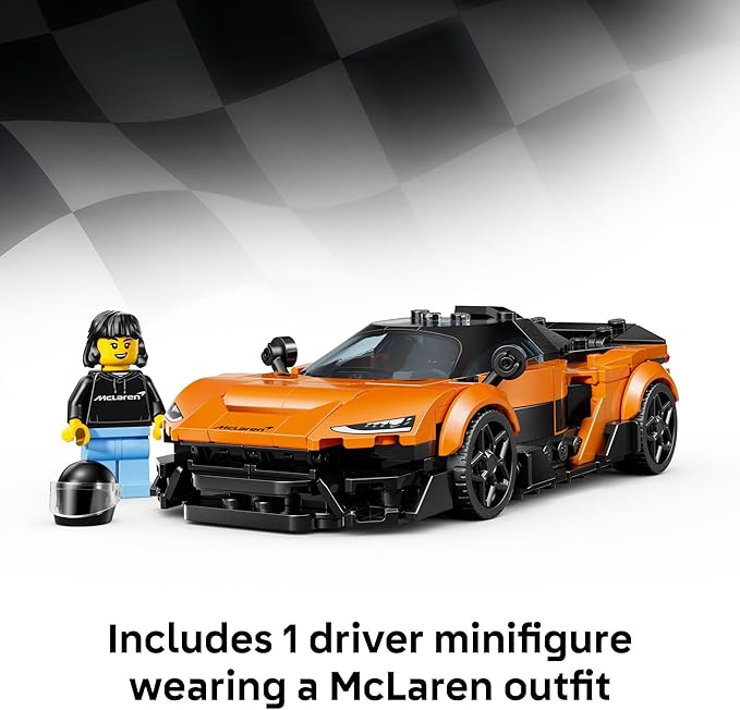 LEGO Speed Champions McLaren W1 Race Car Toy for Boys &amp Girls Ages 9+ - Building Set for Pretend Play &amp Display w/1 Driver Minifigure - Gift Idea for Kids &amp Supercar Fans - 77257