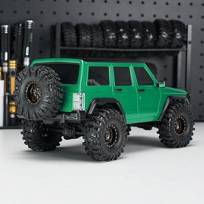 INJORA 6.10in 133g Wheelbase ABS Hardtop Cherokee Body for TRX4M Bronco Defender Chassis 1/18 RC Crawler Upgrade(Green)