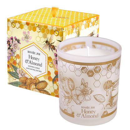 ROMIIE ZOI Aromatherapy Candle - Honey & Almond - 6oz Soy Wax Candle for Birthday Gift for Her…