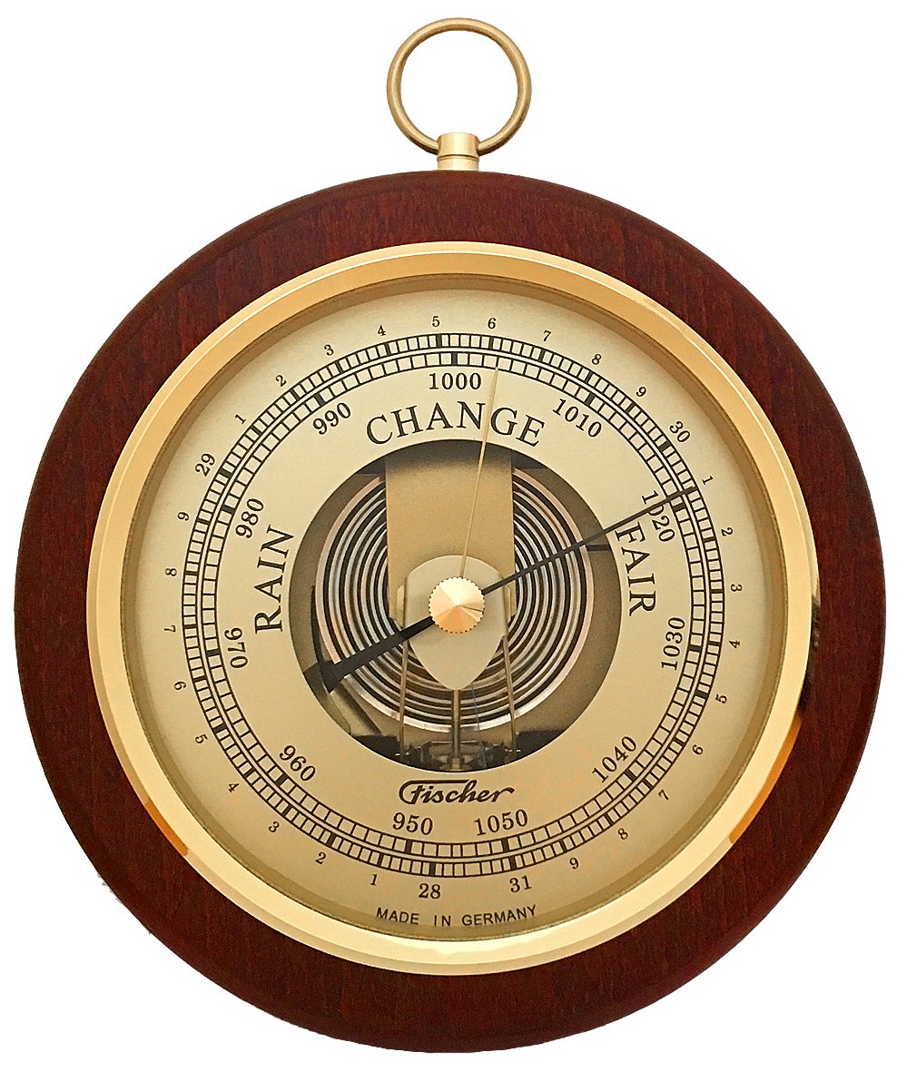 Fischer Barometer Pascal, Brass-Mahogany 6.7" / 170 mm - 1436R-22 (Display English)